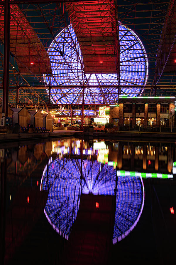 Saint Louis Blue Spinning Ferris Wheel Photograph by Gregory Ballos