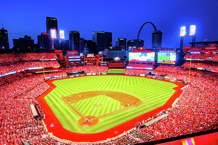 Saint Louis Busch Stadium And Skyline Photograph