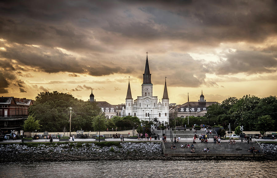 Saint Louis Cathedral At Sunset Photograph by Greg and Chrystal Mimbs