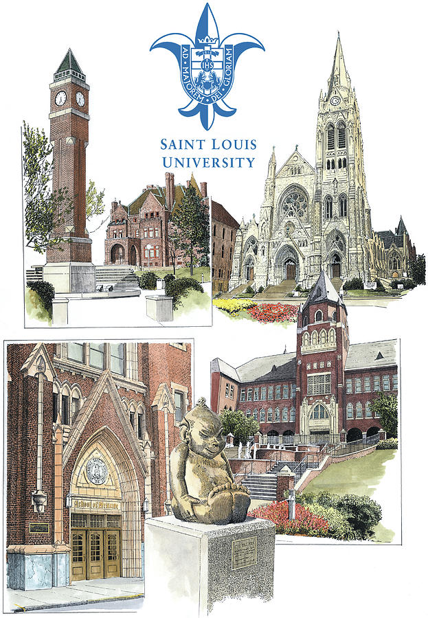 Saint Louis University Campus Painting by John Stoeckley - Fine Art America