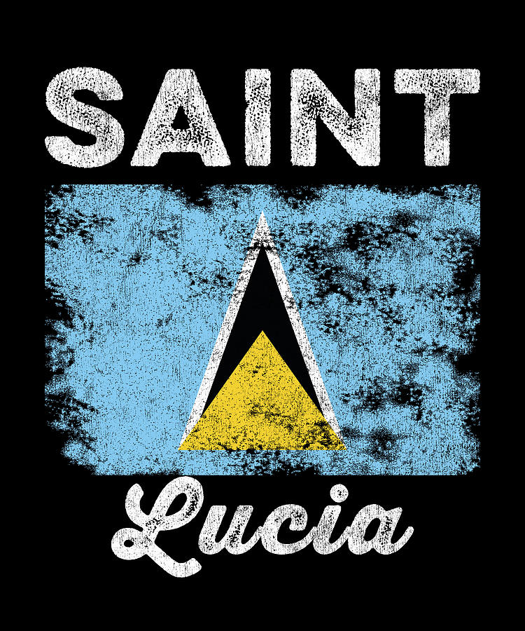 Saint Lucia Flag Distressed Digital Art by Kasper Holck | Pixels