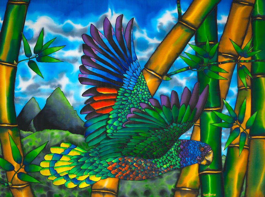 Saint Lucia parrot Painting by Daniel Jean-Baptiste