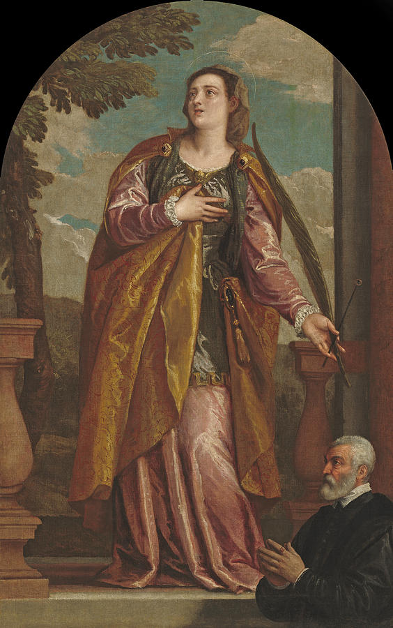 Saint Lucy and a Donor Painting by Paolo Veronese