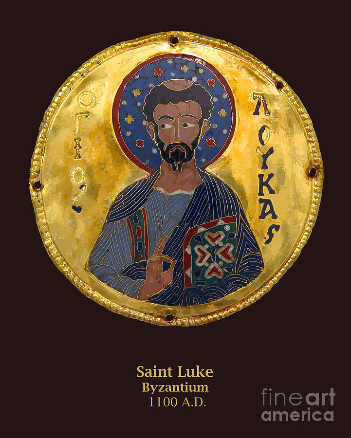 Saint Luke Gold Medallion -  Byzantium - 1100AD Photograph by Gary Whitton