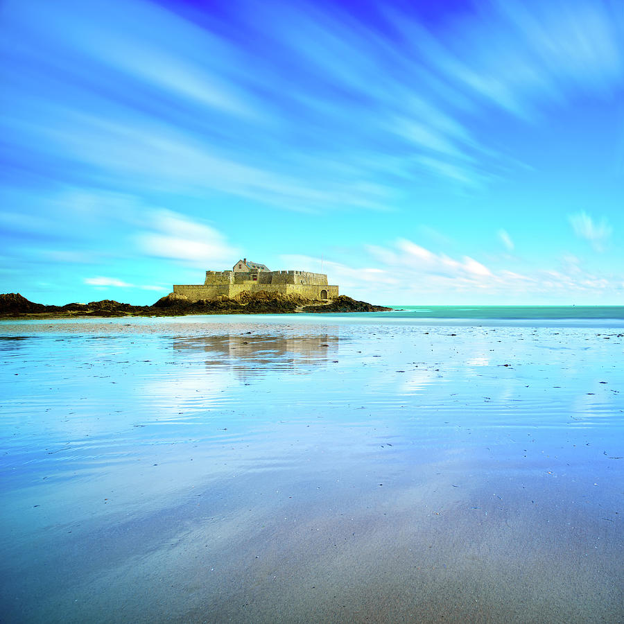 Saint Malo, Fort National Low Tide. Brittany Photograph by Stefano Orazzini