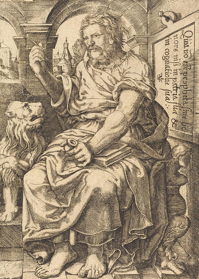 Saint Mark Drawing by Johann Ladenspelder