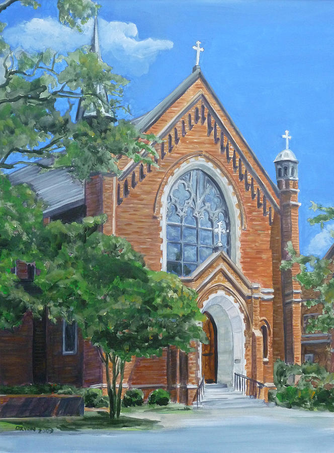 Saint Marys Catholic Church Painting by Bryan Bustard