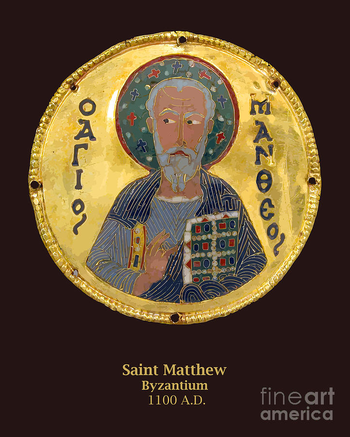 Saint Matthew the Apostle Gold Medallion - Byzantium - 1100 AD Photograph by Gary Whitton