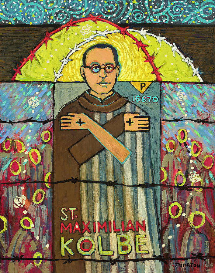 Saint Maximilian Kolbe Painting by Jen Norton