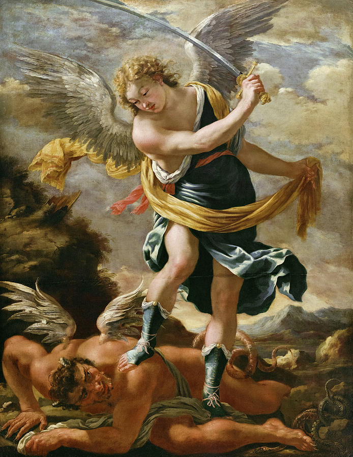st michael slaying the devil drawing
