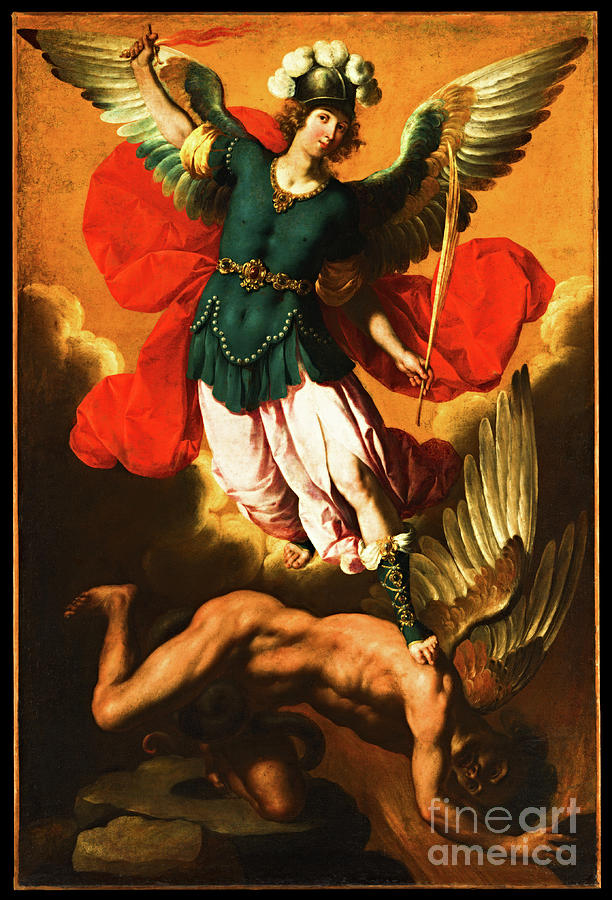 Saint Michael the Archangel Spanish circa 1645 Painting by Peter Ogden ...