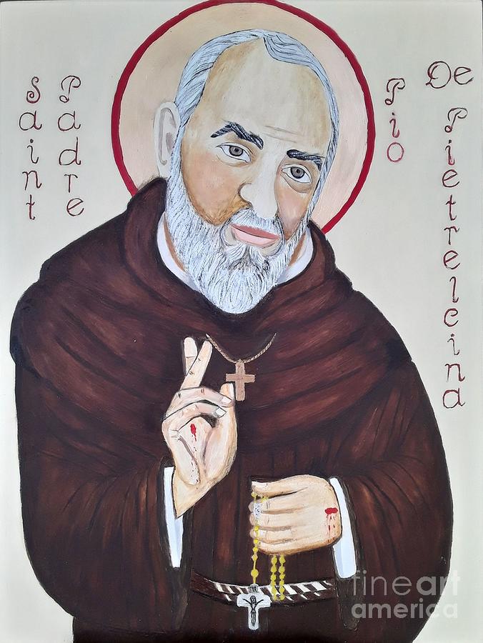 Saint Padre Pio Painting by Sherrie Winstead