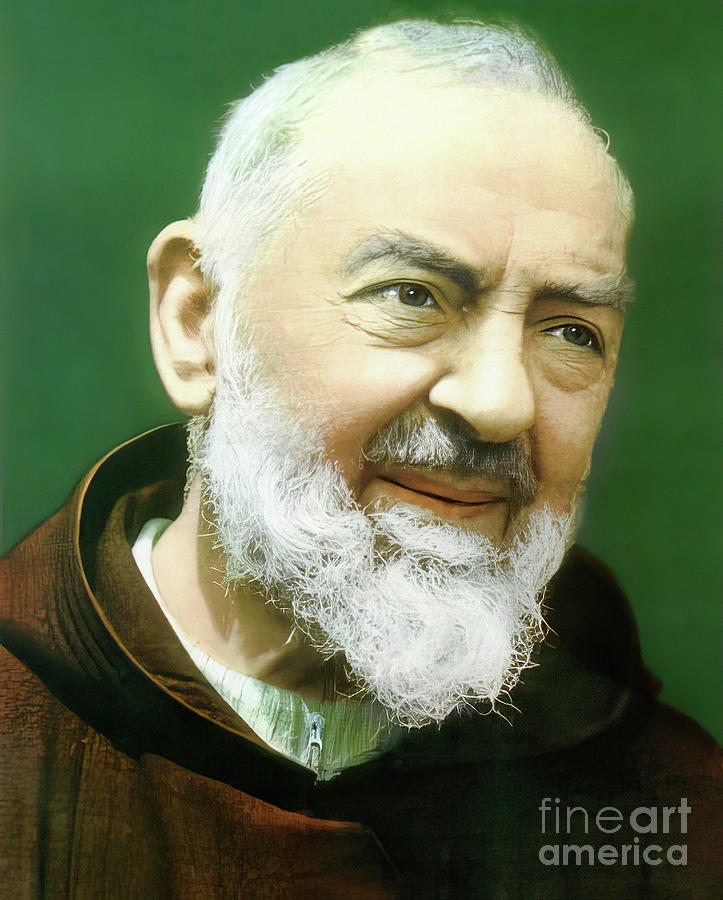 Saint Padre Pio Painting by Tina LeCour