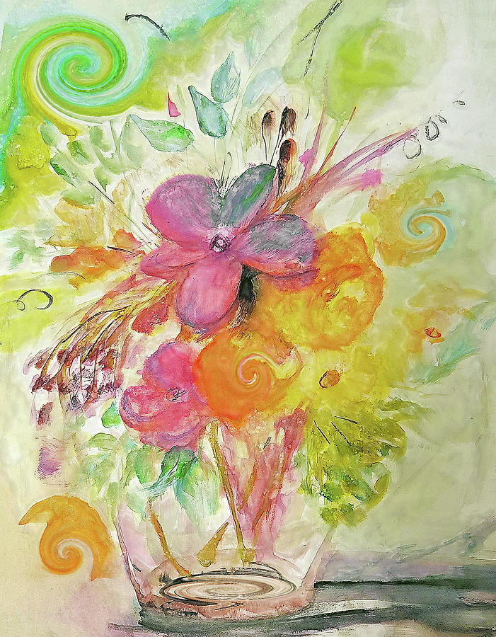 Saint Patricks Day Bouquet Spirals Painting by Lisa Kaiser