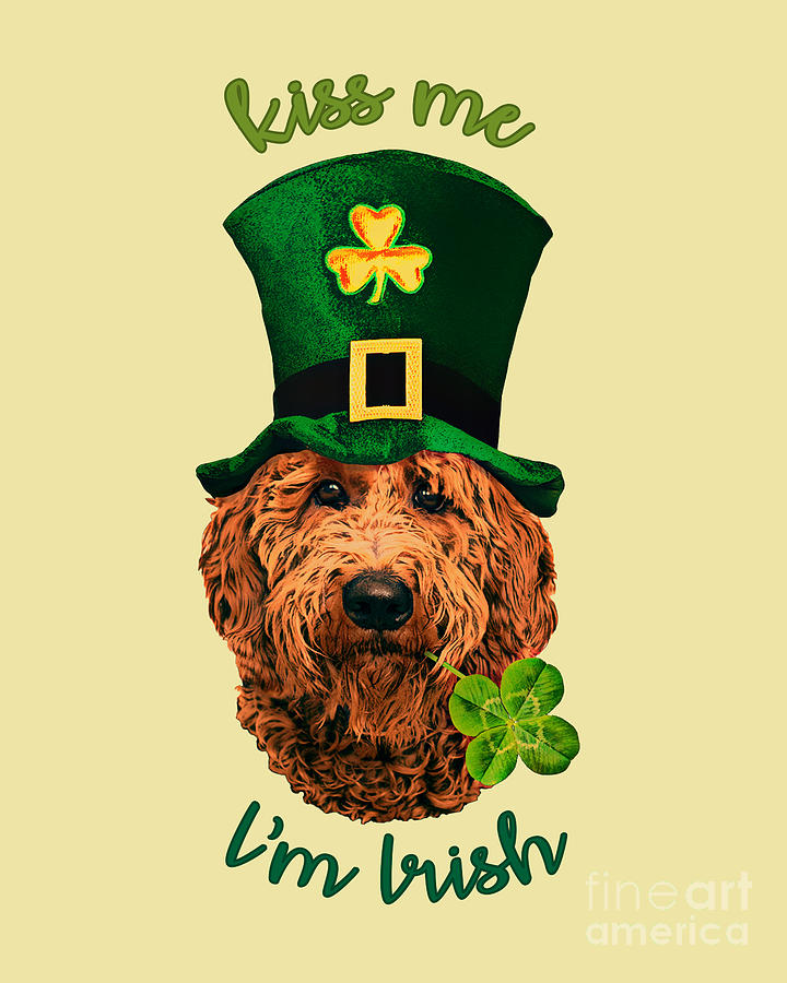 Dog Digital Art - Saint Patricks Day Irish Doodle by Madame Memento