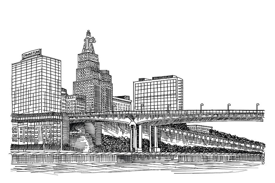 Saint Paul Bridge Drawing by Bill Svoboda - Fine Art America