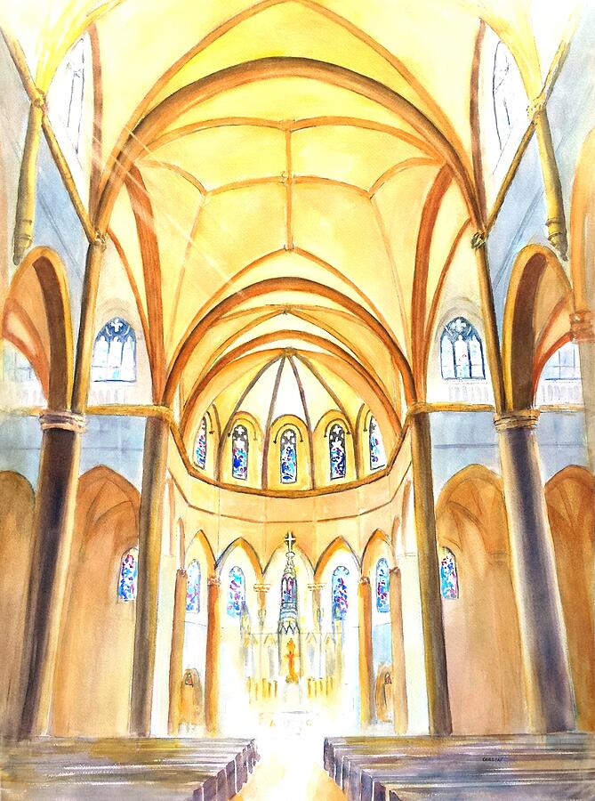 Saint Paul Cathedral Pittsburgh Painting by Carlin Blahnik CarlinArtWatercolor