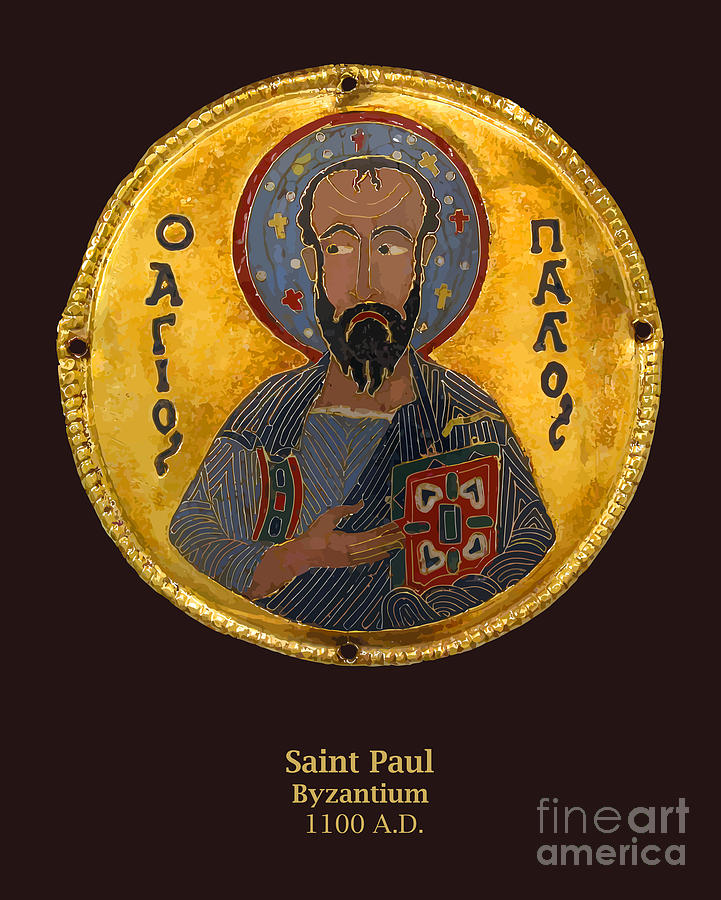 Saint Paul the Apostle Gold Medallion - Byzantium - 1100 AD Photograph by Gary Whitton
