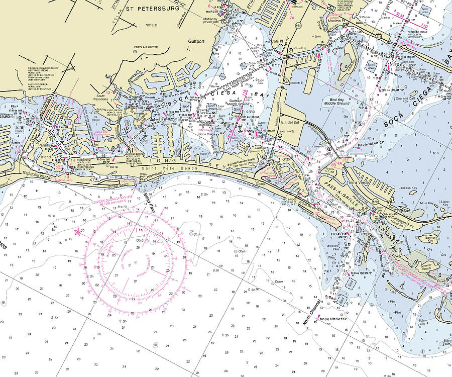 Saint Pete Beach Florida Nautical Chart Digital Art by Sea Koast Fine