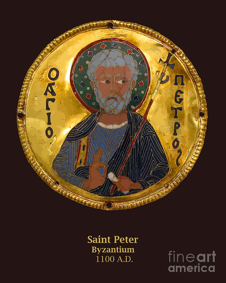 Saint Peter Gold Medallion - Byzantium - 1100 AD Photograph by Gary Whitton