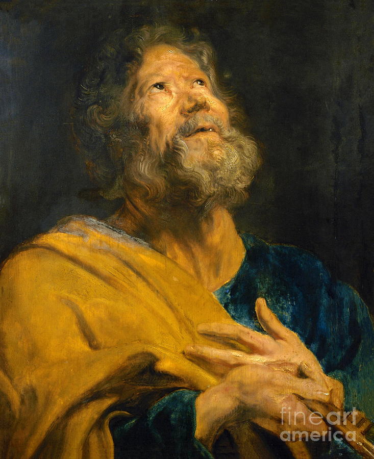 Saint Peter the Apostle Painting by Sir Anthony van Dyck