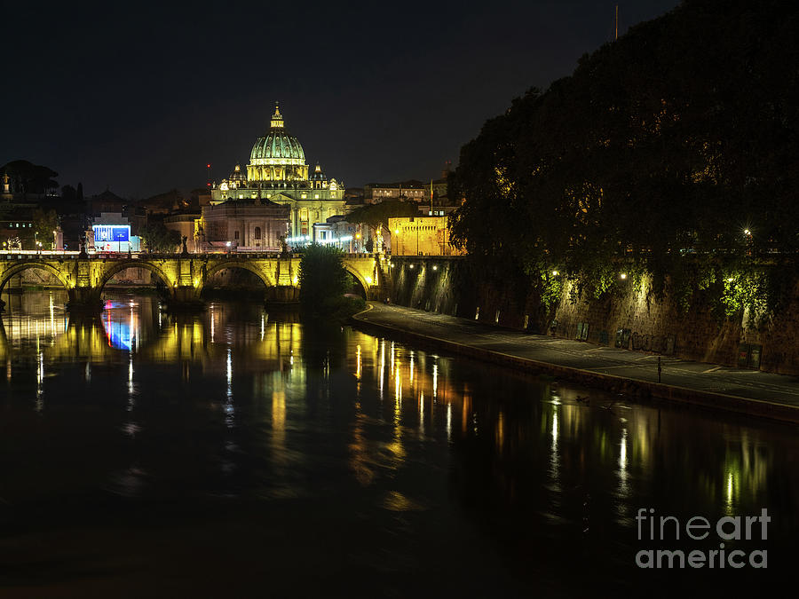 Saint Peters Along The River Tiber Rome Photograph