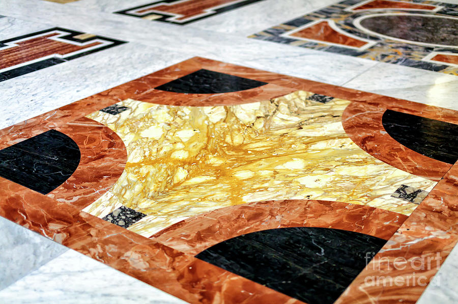 Saint Peters Basilica Marble Floor in Vatican City Rome Photograph by John Rizzuto
