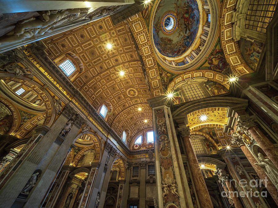 Saint Peters Basilica Nave and Columns Photograph by Mike Reid - Pixels ...