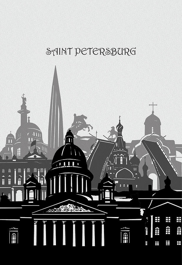 Saint Petersburg Cityscape Digital Art by Bekim M
