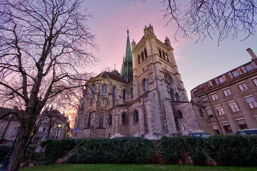 Saint-Pierre cathedral in Geneva, Switzerland, HDR Photograph by Elenarts - Elena Duvernay photo