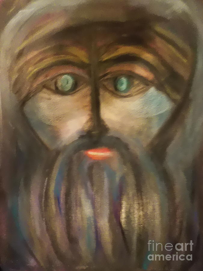 Saint Raphael of Lesvos Pastel by Phil Gioldasis
