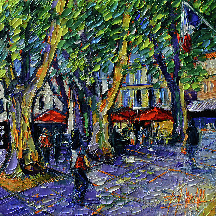 Saint Remy de Provence textured impressionism oil painting Provence France Painting by Mona Edulesco