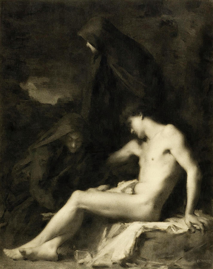 Saint Sebastian Attended by Saint Irene Drawing by Jean-Jacques Henner Saint Sebastian Attended by Saint Irene Drawing by Jean-Jacques Henner