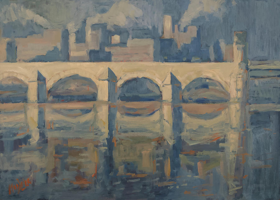 Saint Servaas Bridge and Sappi Painting by Nop Briex