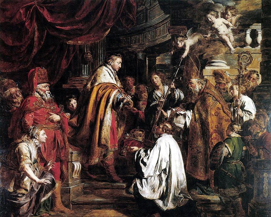 Saint Stephen king of Hungary Receiving the Legate Painting by Pieter ...