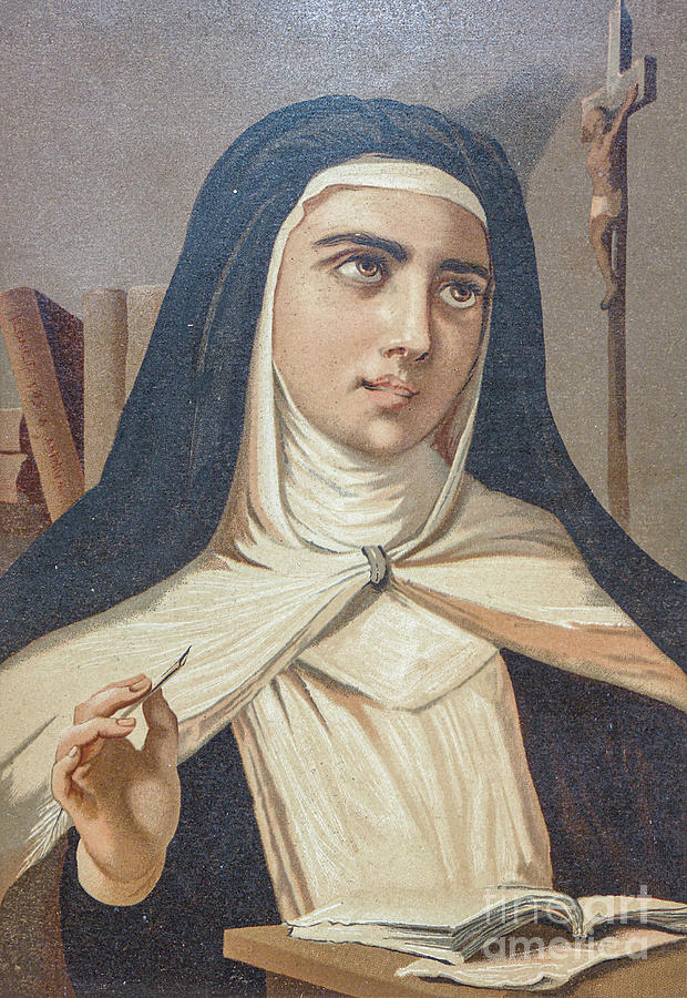 Saint Teresa of Jesus x1 Pyrography by Historic illustrations