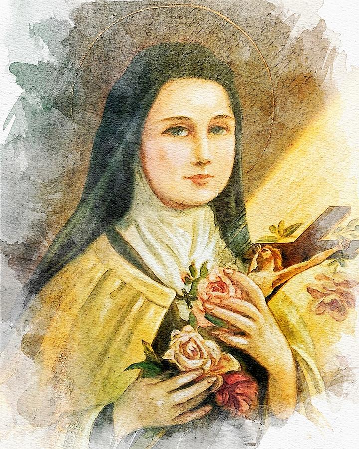 Saint Therese the Little Flower Digital Art by Margaret Klocek Pixels