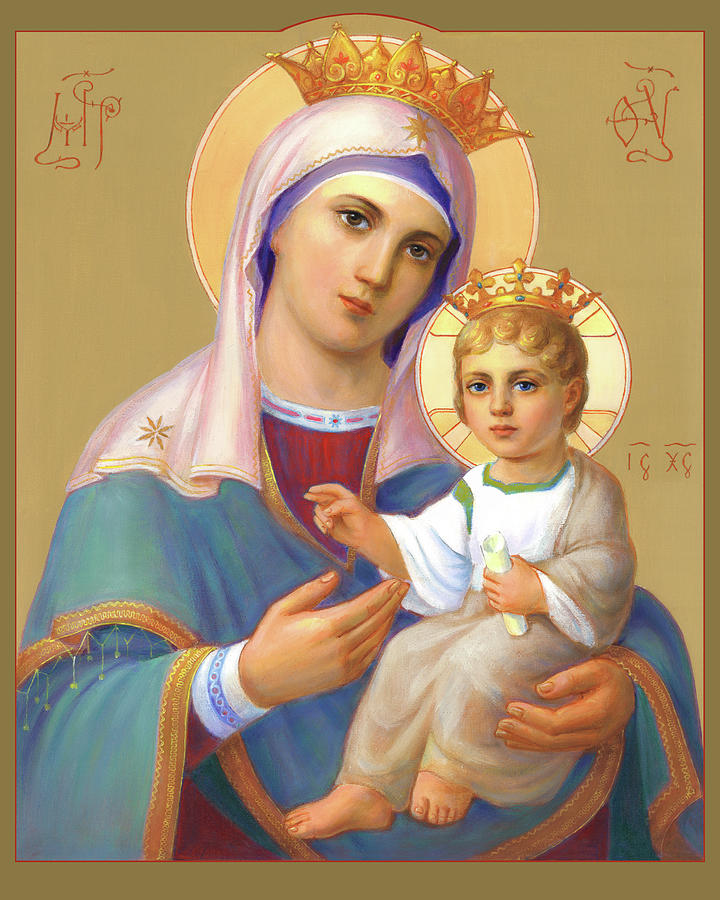 Saint Virgin Mary With Child Jesus Painting