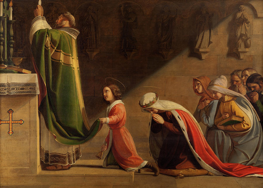 Saint Wenceslas and Saint Ludmila during the Mass Painting by Frantisek