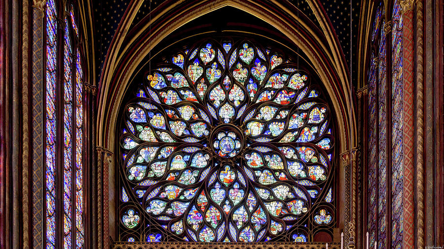 Sainte-Chapelle Paris Rose Window 02 Photograph by Weston Westmoreland