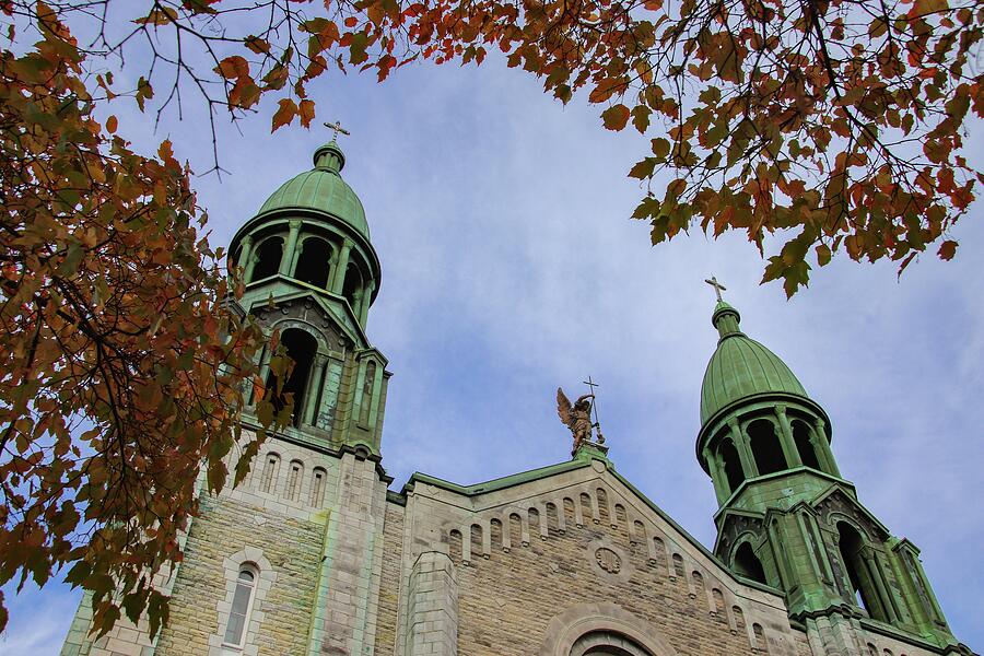 Saints-anges De Lachine Church In Autumn Photograph