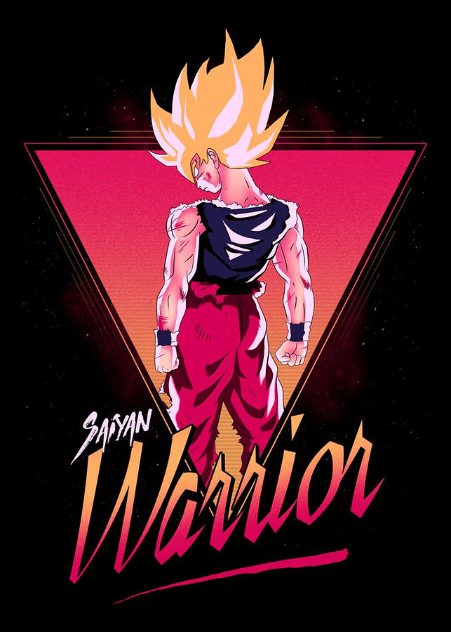 Vegeta Super Saiyan God Red / Blue Mash Up Poster, DBZ, NEW, USA