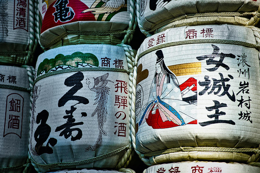 Sake Barrels at the Meiji Shrine #2 - Japan Photograph by Stuart Litoff