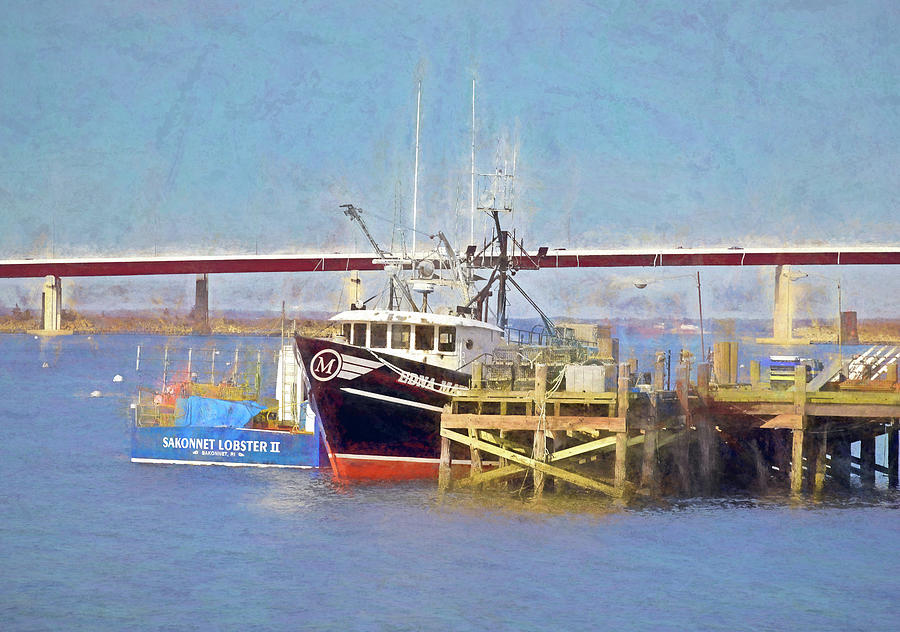 Sakonnet Fishing Scene by NANCY DE FLON Sakonnet Fishing Scene by NANCY DE FLON