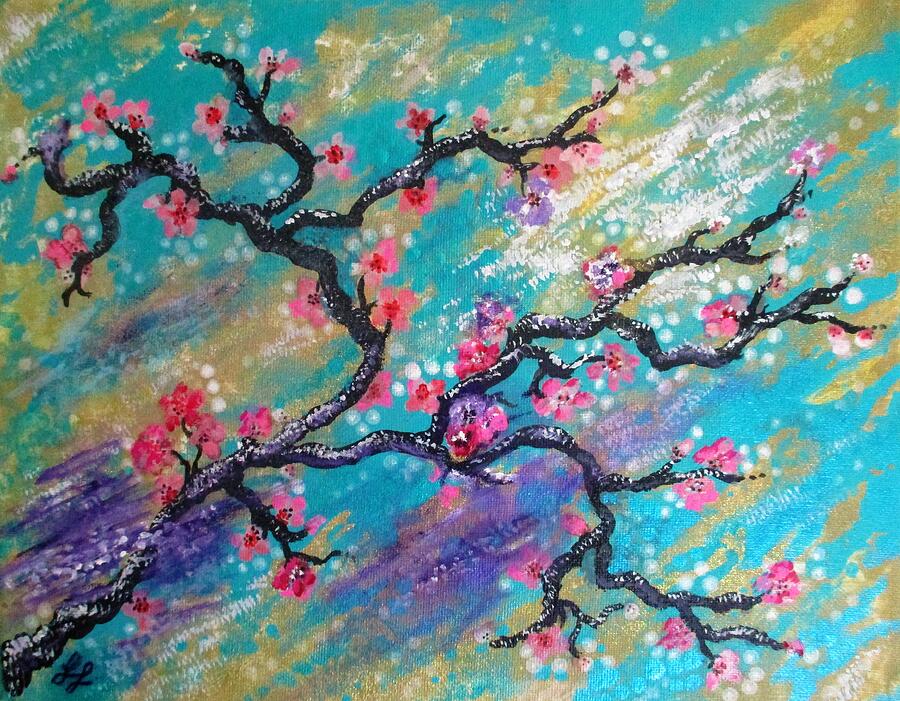 Sakura Cherry Blossom Painting by Lynn Raizel Lane