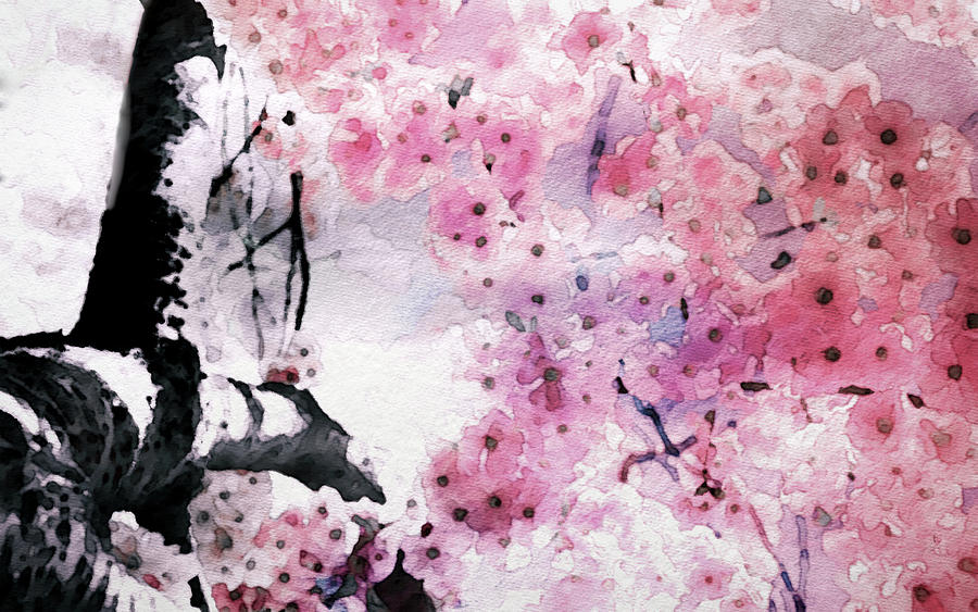 Sakura Sky Painting by Susan Maxwell Schmidt