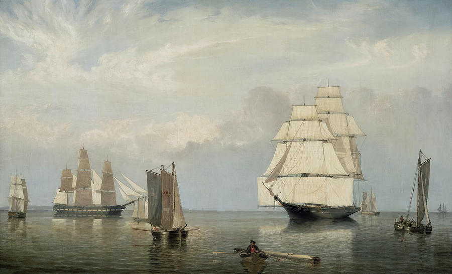 Salem Harbor By Fitz Henry Lane Painting