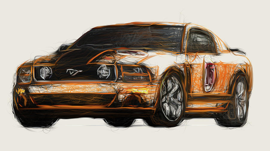 Saleen S302 Parnelli Jones Limited Edition Car Drawing Digital Art By