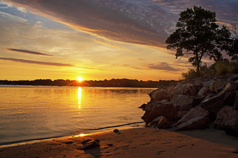Salem Massachusetts Sunrise Forest River Park Beach Photograph by Toby McGuire