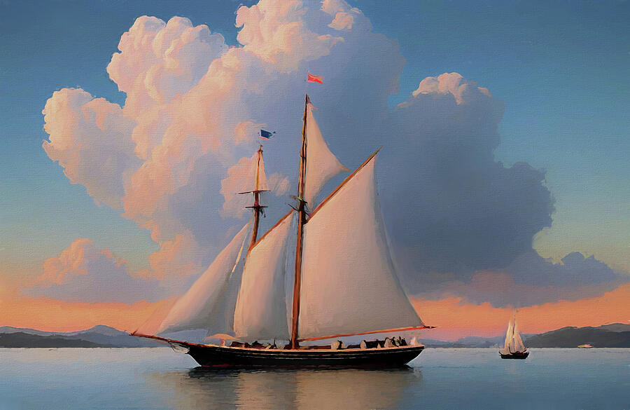 Salem Sailing Digital Art by David Luebbert